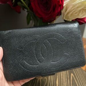Authentic Chanel Caviar Long Wallet